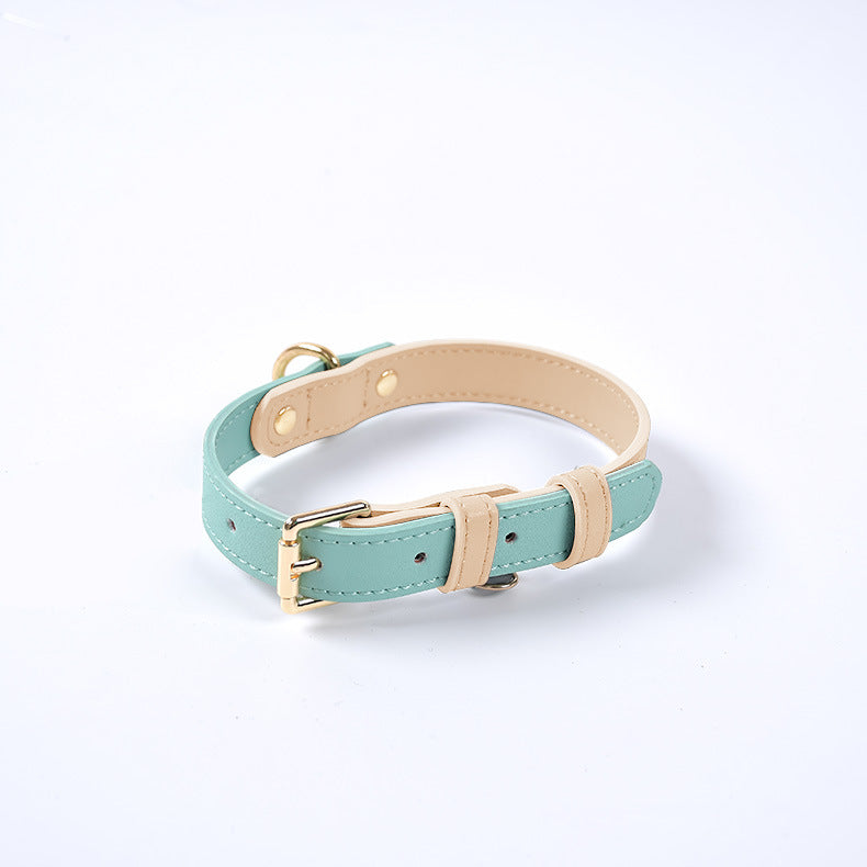 Genuine Leather Dog Collar – Durable Pet Leash for Small to Large Dogs