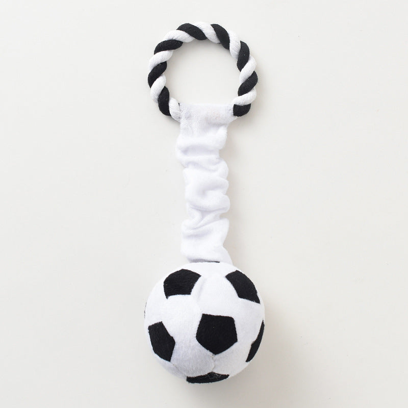 Soft Cloth Dog Ball Toy – Squeaky Molar Training Toy for Dogs
