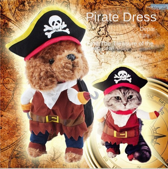 Pet Pirate Costume Set – Halloween & Christmas Dog Outfit
