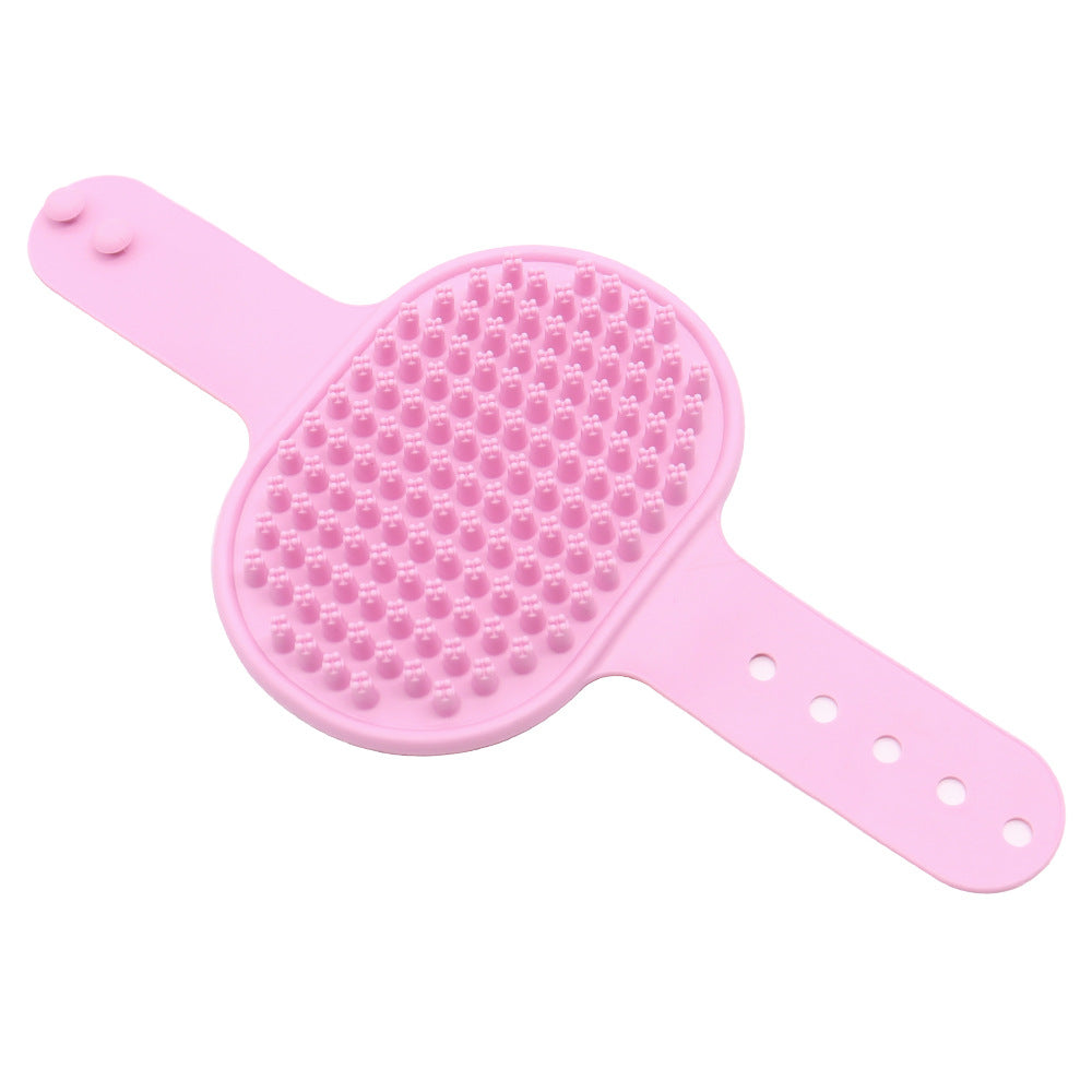 Silicone Pet Bath Brush – Soft Rubber Dog & Cat Grooming Massage Comb