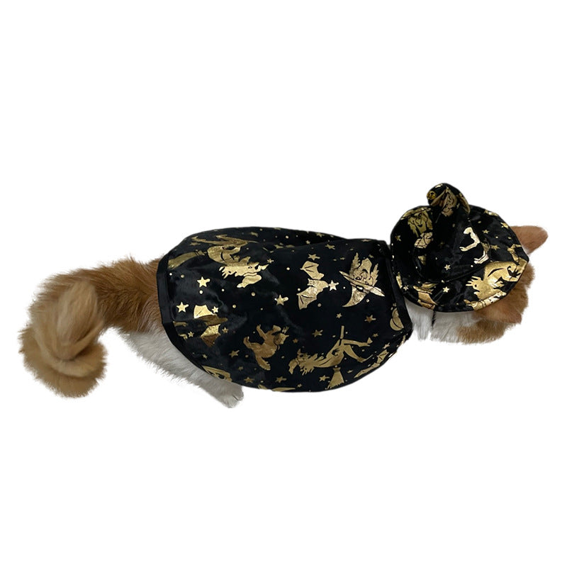 Halloween Witch Cloak for Pets – Wizard Cape Costume for Cats & Small Dogs