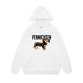 Dog Print Hooded Sweatshirt – Casual Loose Fit Pullover for Men