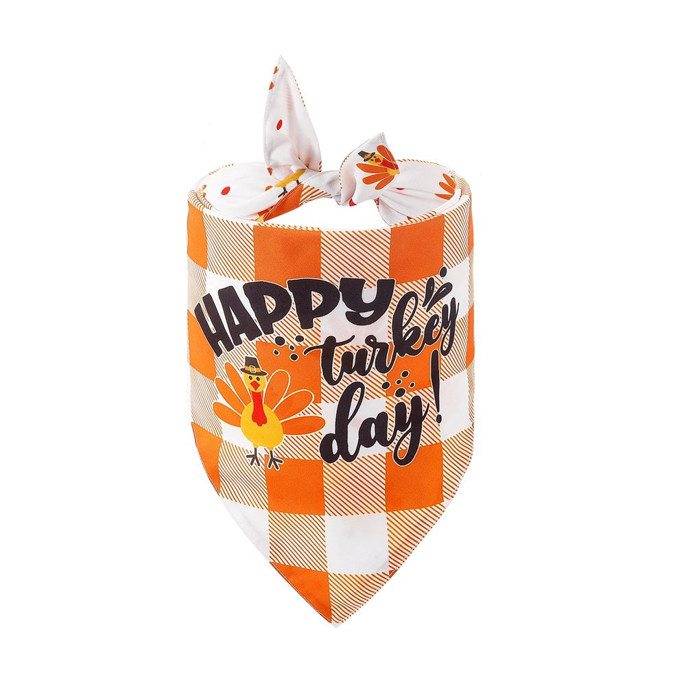 Thanksgiving Pet Bandana – Triangle Dog Scarf for Holidays