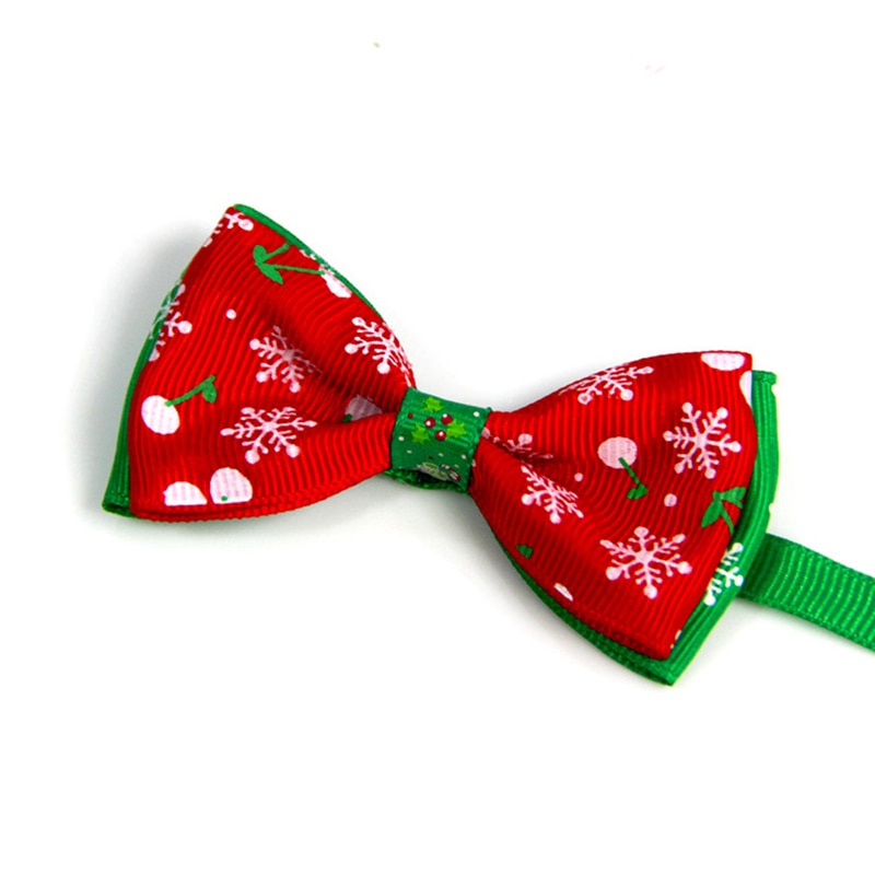 Christmas Pet Bow Tie Collar – Adjustable Holiday Neck Strap for Cats & Dogs