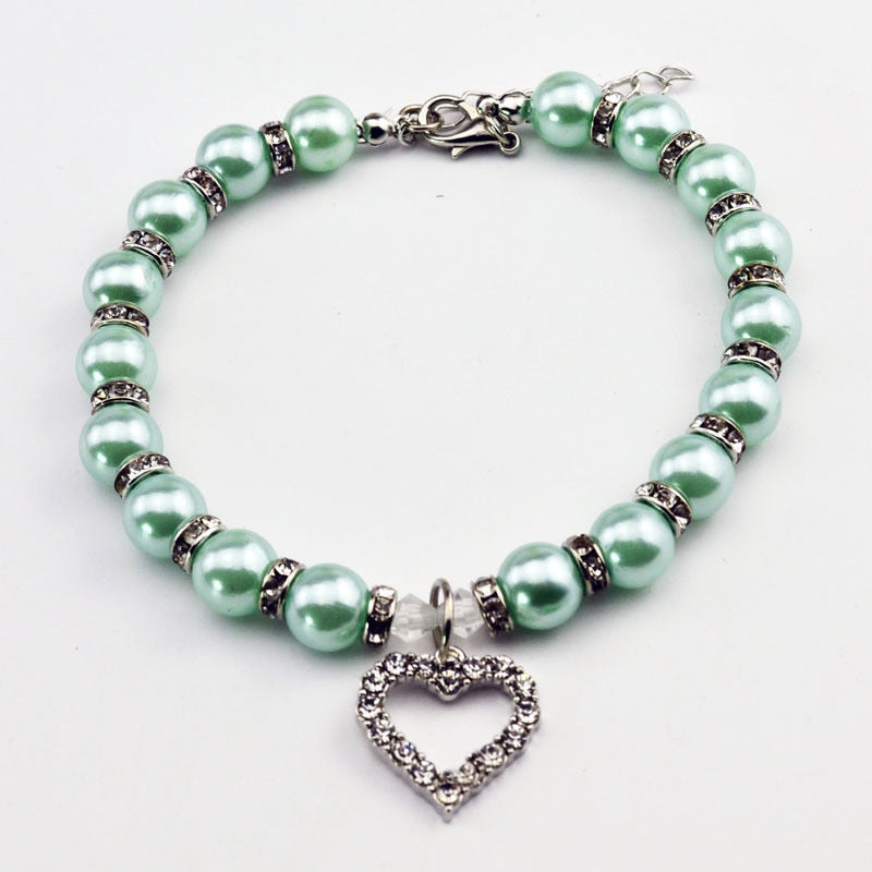 Pearl & Diamond Pet Collar Necklace – Luxury Jewelry Collar for Dogs & Cats