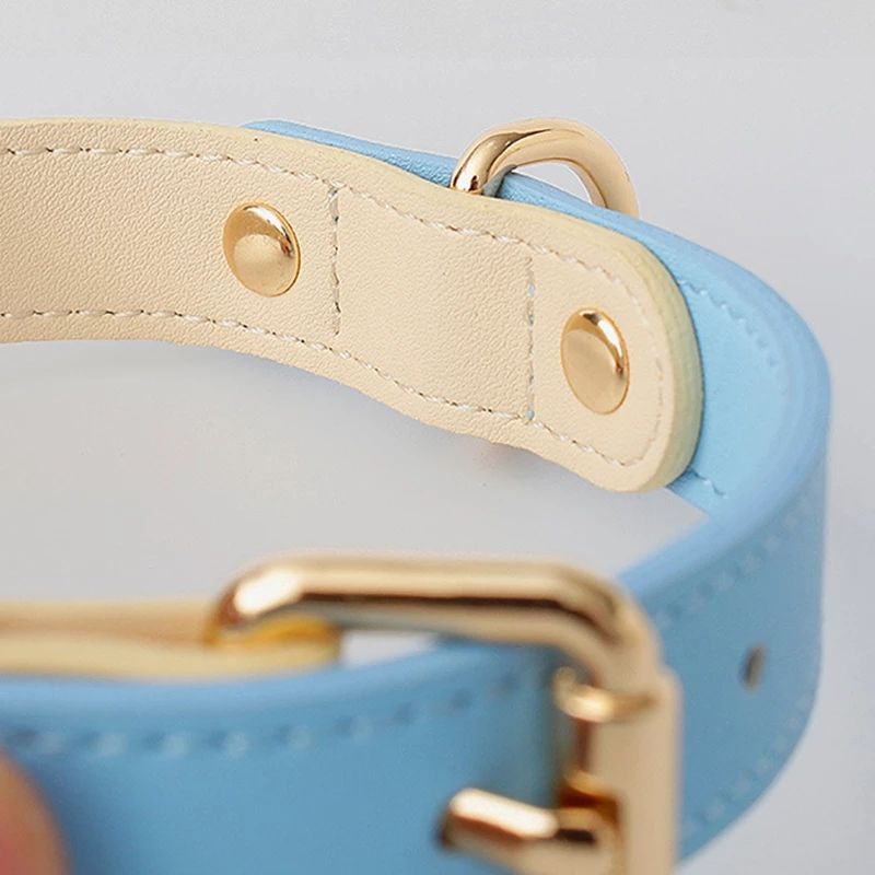 Genuine Leather Dog Collar – Durable Pet Leash for Small to Large Dogs