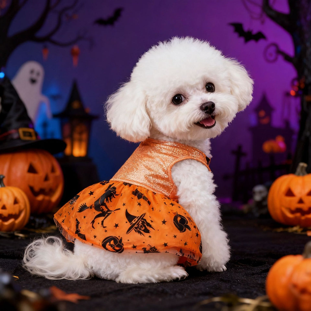 Laser Holographic Pet Costume – Shiny Party Festival Outfit for Dogs & Cats