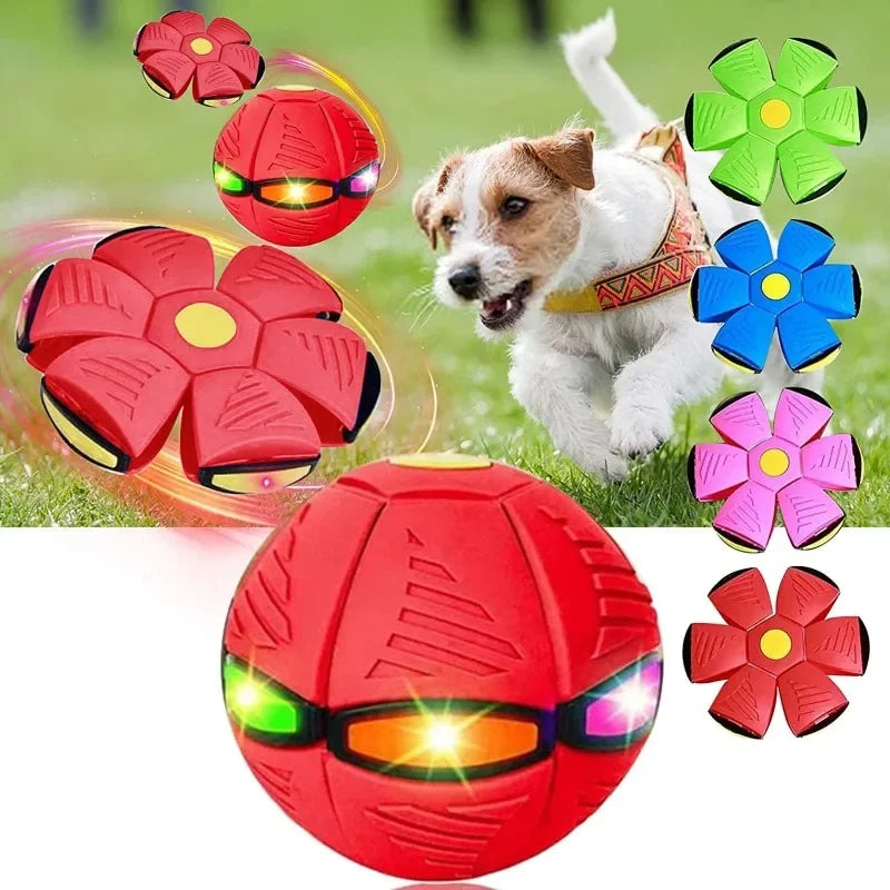 Light-Up UFO Dog Toy – Interactive Flying Saucer Ball for Dogs