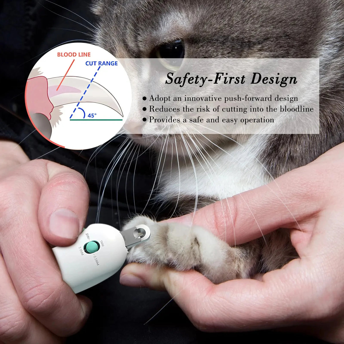 Adjustable Safety Cat Nail Clipper – Professional Over-Cut Prevention Grooming Tool