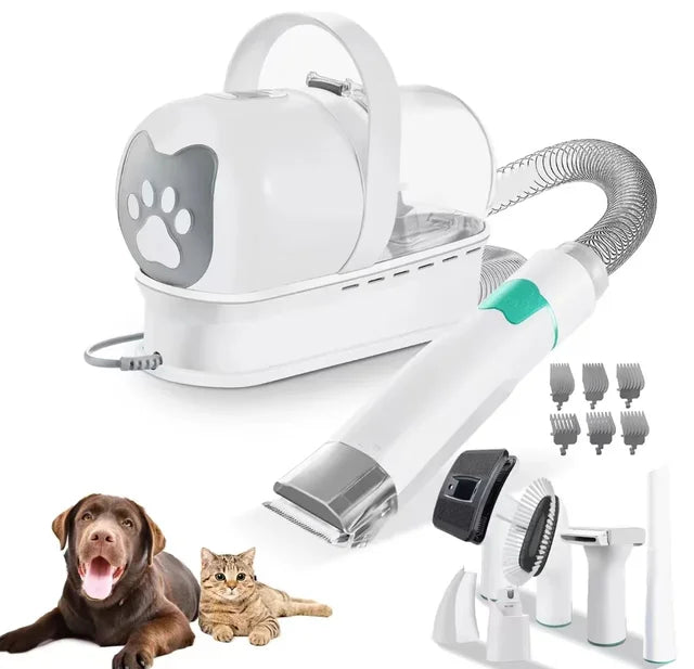 7-in-1 Pet Grooming Vacuum Kit – Dog Clipper & Hair Remover with Low Noise