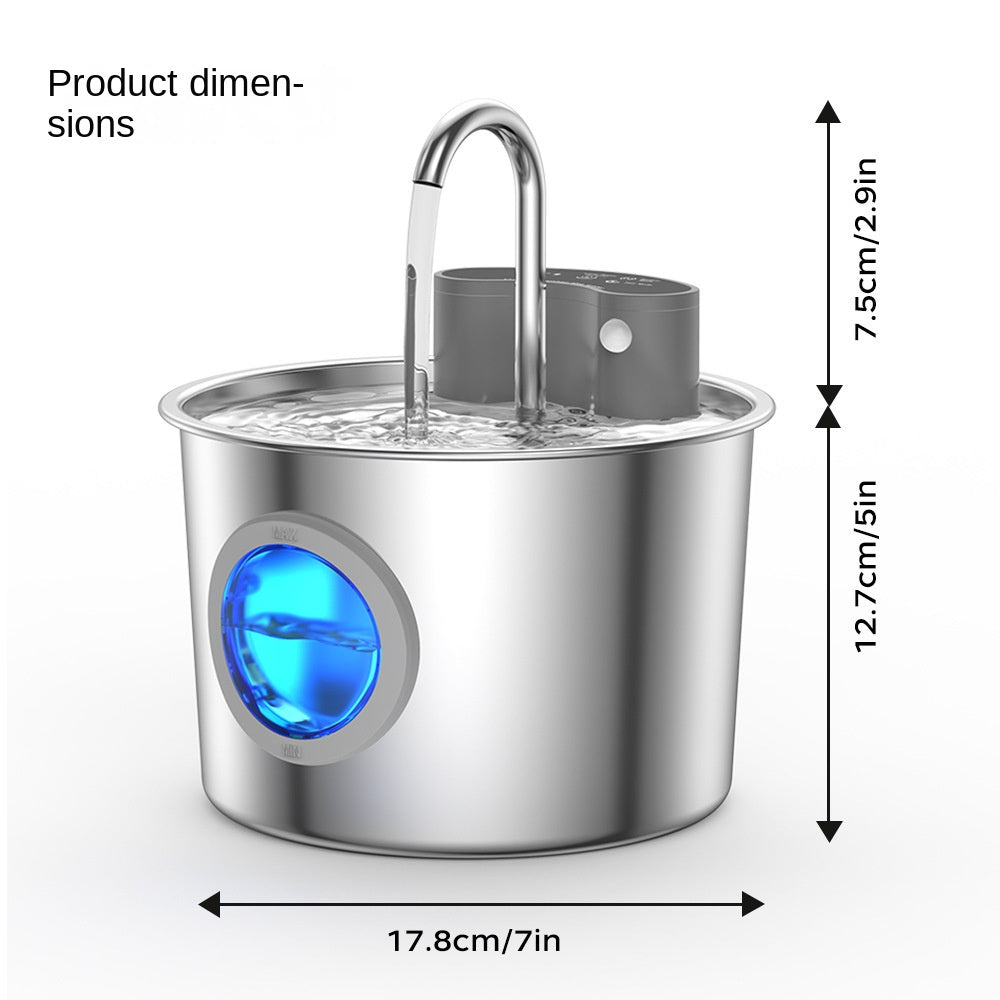 Smart Stainless Steel Cat Water Fountain – Large Capacity Auto Pet Dispenser