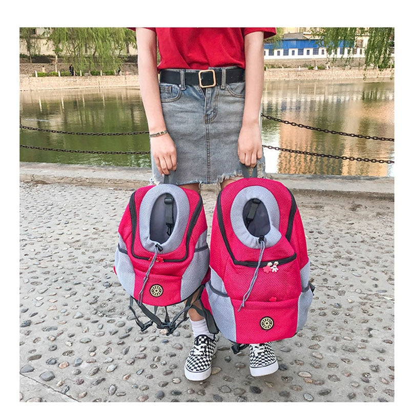 Mesh Pet Travel Backpack – Double Shoulder Portable Dog & Cat Carrier Bag