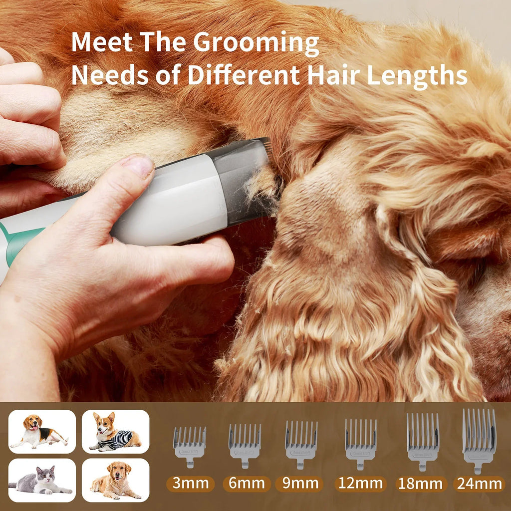 7-in-1 Pet Grooming Vacuum Kit – Dog Clipper & Hair Remover with Low Noise
