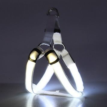 LED Luminous Dog Chest Harness – Glowing Night Safety Leash for Dogs