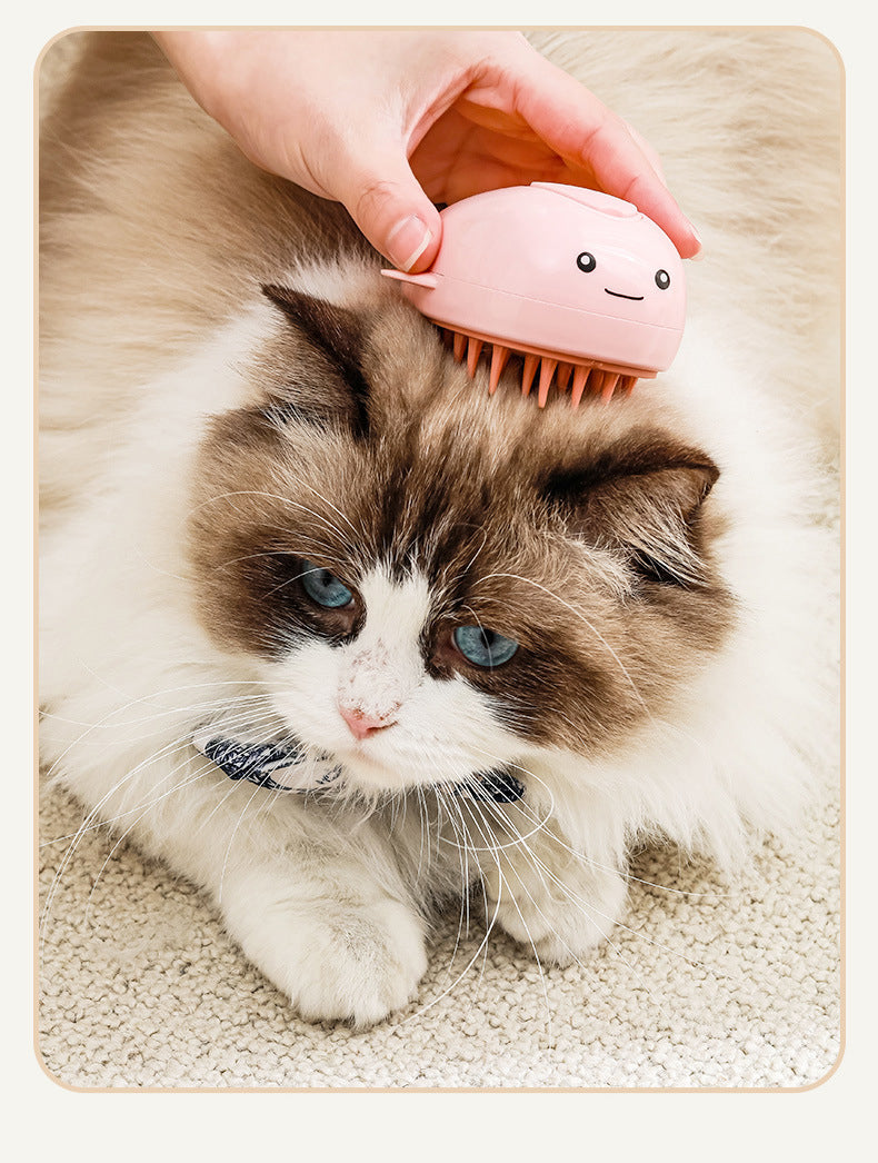 3-in-1 Steam Pet Brush – Rechargeable Cat Grooming Spray Comb