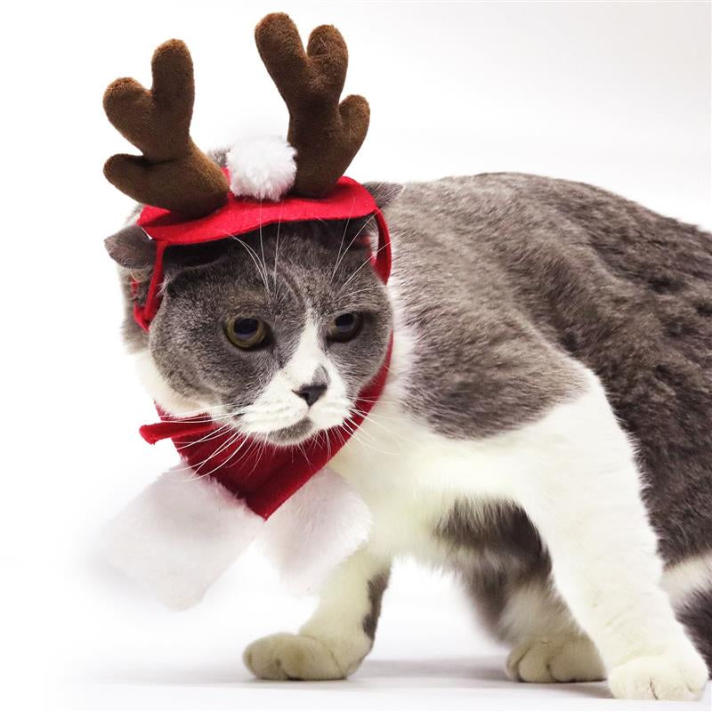 Christmas Dog Antler Headband – Festive Pet Deer Headdress for Cats & Dogs