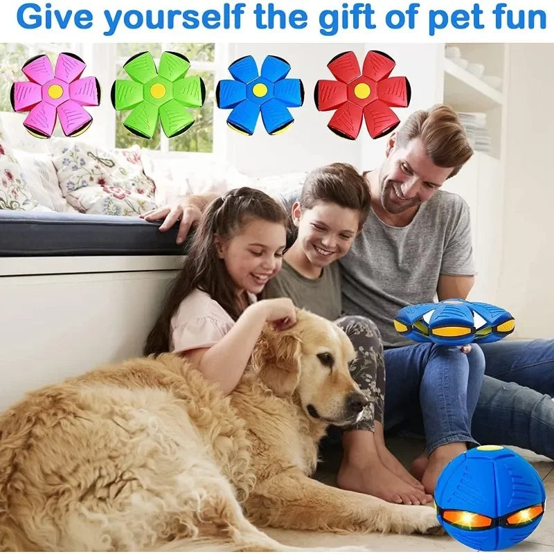 Light-Up UFO Dog Toy – Interactive Flying Saucer Ball for Dogs