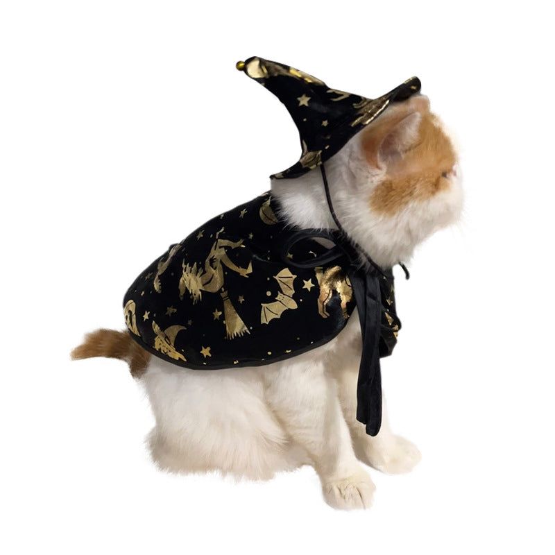 Halloween Witch Cloak for Pets – Wizard Cape Costume for Cats & Small Dogs