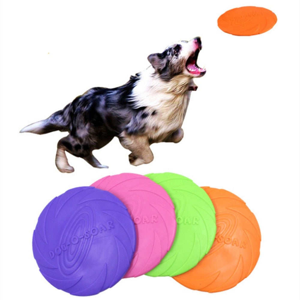 Soft Rubber Dog Flying Disc – Bite-Resistant Puppy Chew & Training Toy