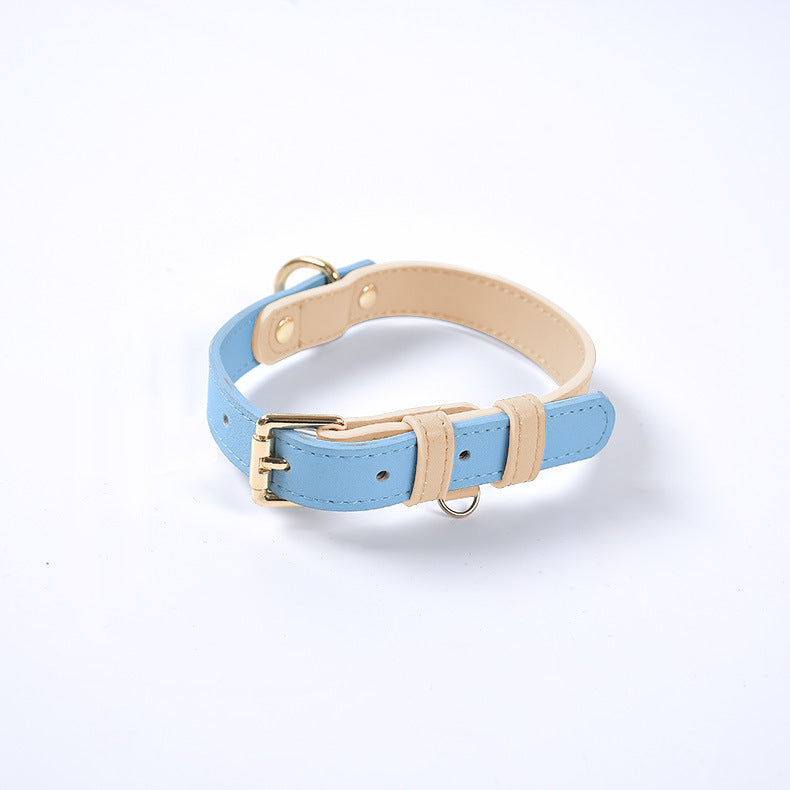Genuine Leather Dog Collar – Durable Pet Leash for Small to Large Dogs