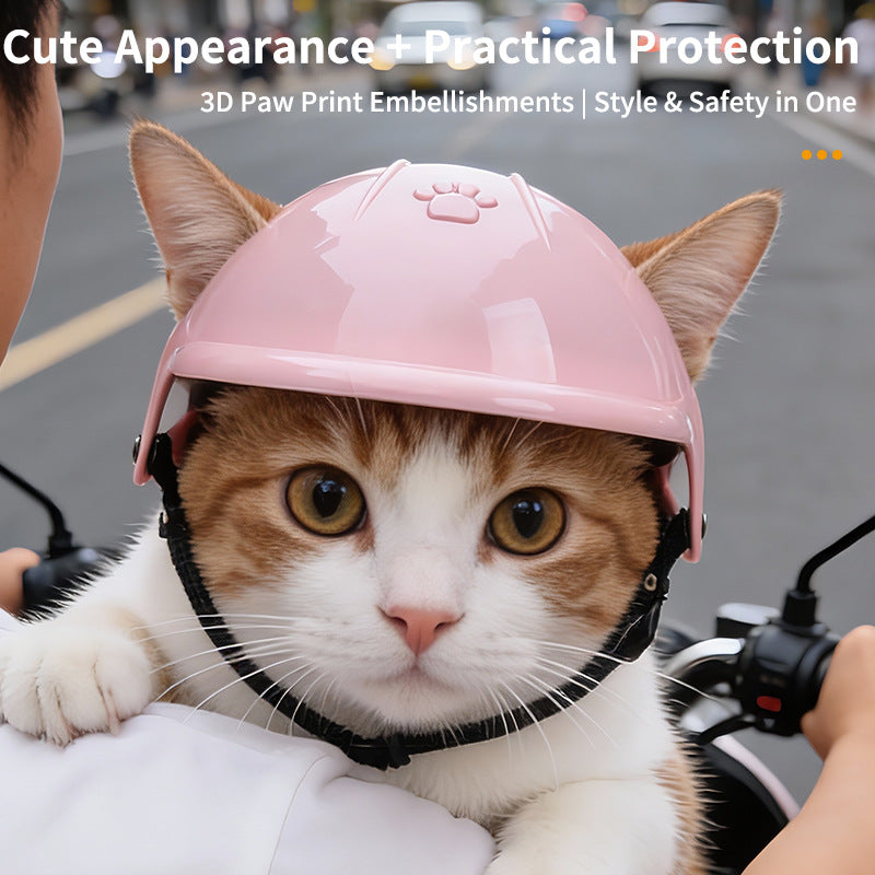 Pet Motorcycle Helmet – Outdoor Sport Headwear for Dogs & Cats