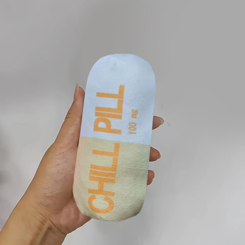 Plush Pet Capsule Toy – Squeaky Sound Toy for Dogs & Cats