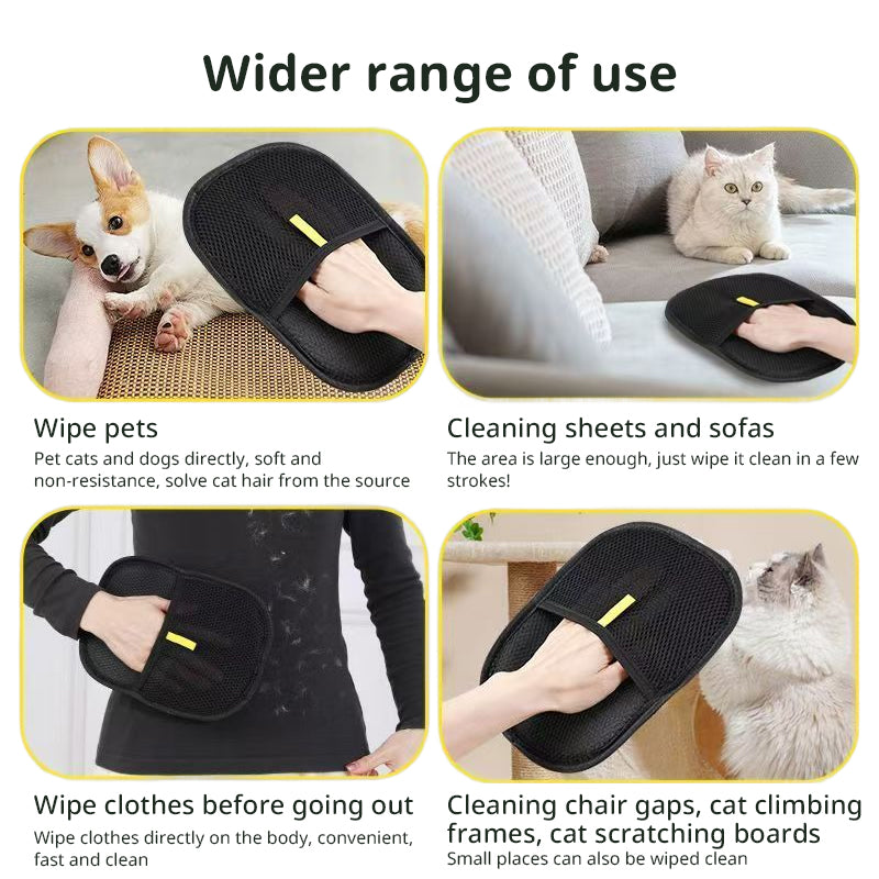 3-in-1 Pet Hair Removal Gloves – Deshedding & Grooming Gloves for Dogs & Cats