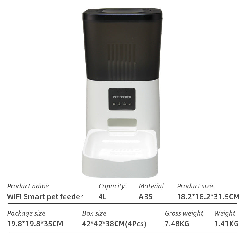 WiFi Smart Automatic Pet Feeder – App-Controlled Dog & Cat Food Dispenser