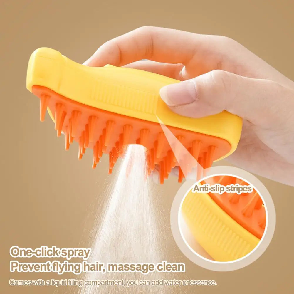 Banana Steam Cat Brush – Multifunctional Pet Grooming Hair Removal Tool