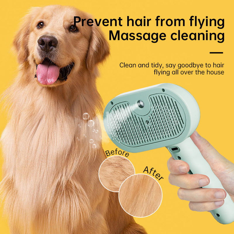 Electric Steam Pet Grooming Comb – Hair Removal & Styling Set for Dogs & Cats