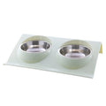 Stainless Steel Double Pet Bowl – Travel Food & Water Feeder for Dogs & Cats