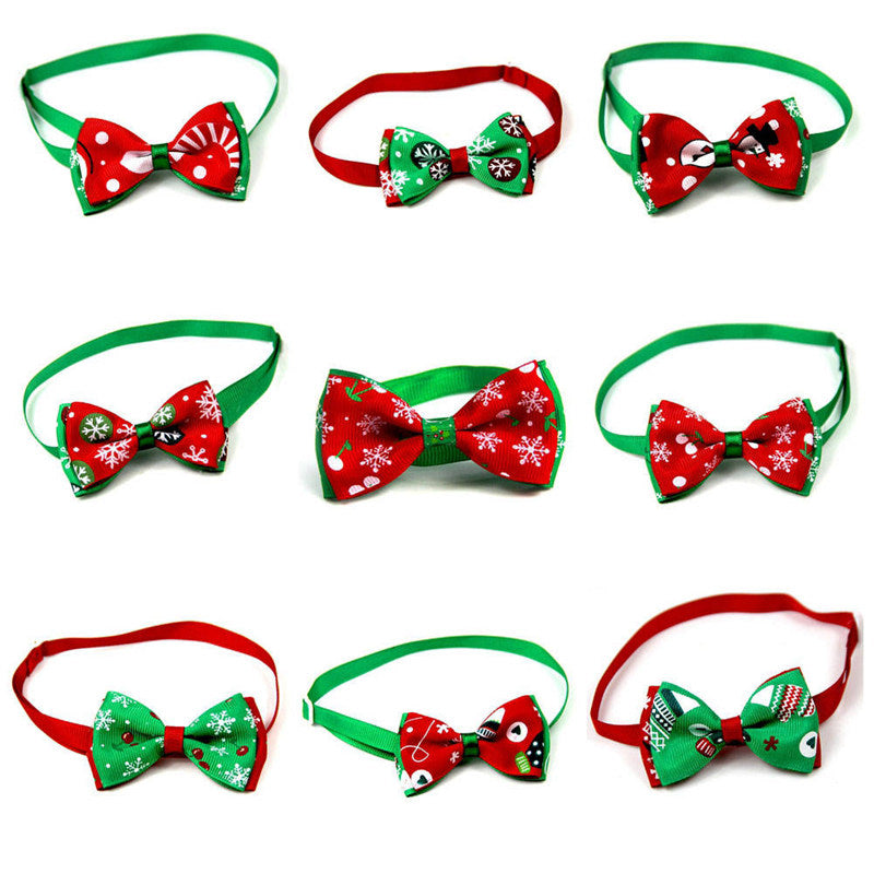 Christmas Pet Bow Tie Collar – Adjustable Holiday Neck Strap for Cats & Dogs