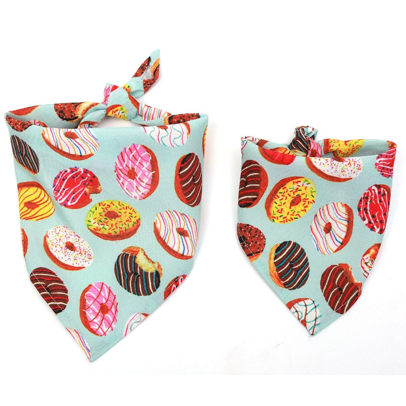 Fruit Print Dog Bandana – Adjustable Cotton Scarf for Dogs & Cats
