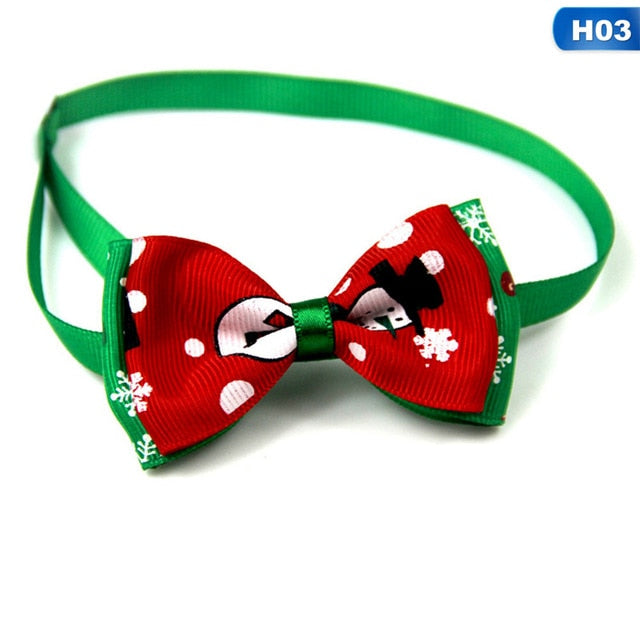 Christmas Pet Bow Tie Collar – Adjustable Holiday Neck Strap for Cats & Dogs