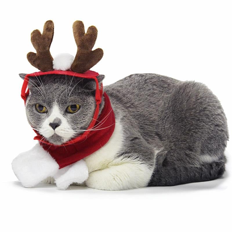 Christmas Dog Antler Headband – Festive Pet Deer Headdress for Cats & Dogs