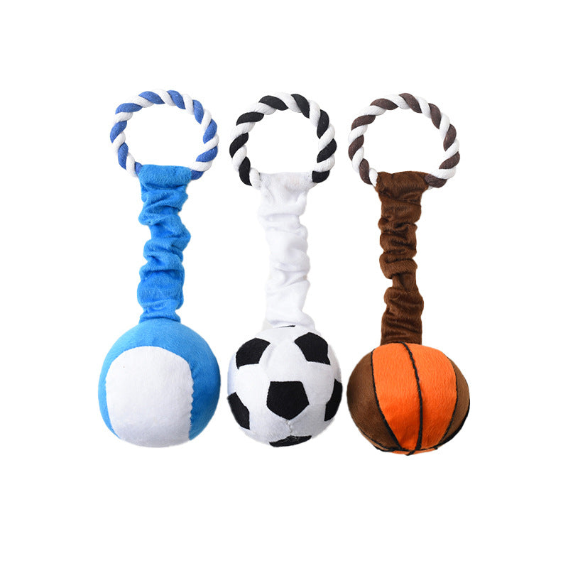 Soft Cloth Dog Ball Toy – Squeaky Molar Training Toy for Dogs