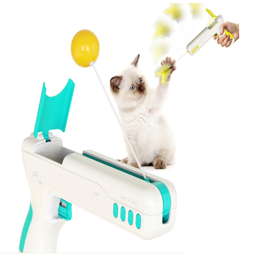 Interactive Cat Feather Tumbler Toy – Scratcher & Teaser Pole for Cats